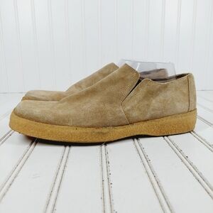 Shellys Suede Square Toe Suede Tan Men Slip Ons i992
